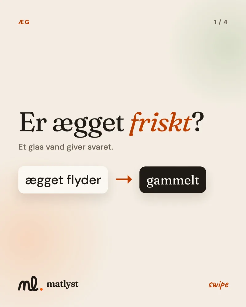 Er ægget friskt? Et glas vand giver svaret.