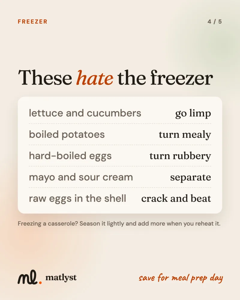 These hate the freezer