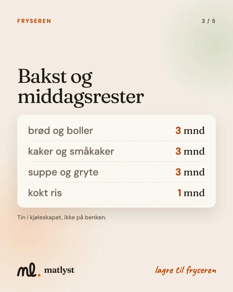 Bakst og middagsrester