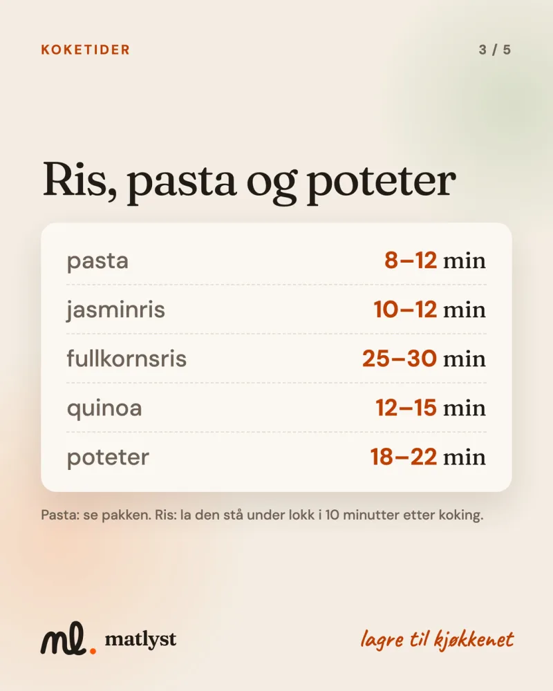 Ris, pasta og poteter