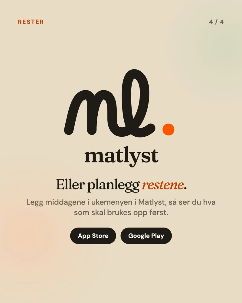 Eller planlegg restene.