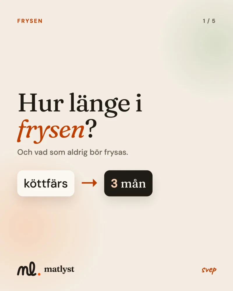 Hur länge i frysen? Och vad som aldrig bör frysas.