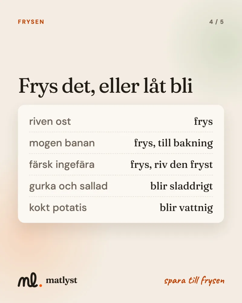 Frys det, eller låt bli